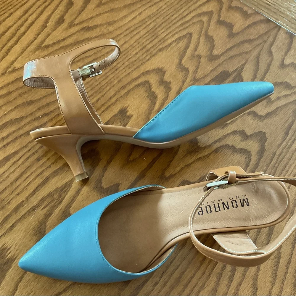 Monroe & Main Color Block Ankle Strap Heel/Pumps, Women’s Sz 6.5M